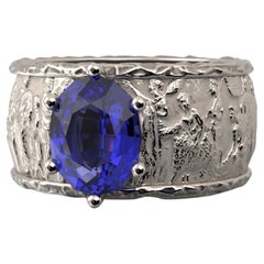 Bague en or massif 14 carats et tanzanite Oltremare Gioielli, fabriquée en Italie