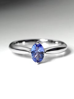 Tanzanite Gold Ring Oval Cut Gem Report Purple gift 0.6 ct engagement ring