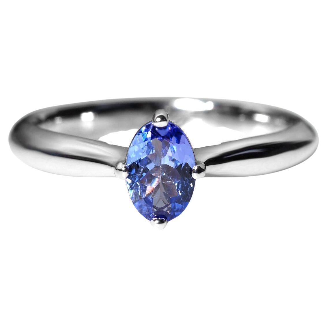 Anillo de oro tanzanita corte ovalado gema informe regalo púrpura 0,6 ct anillo de compromiso en venta
