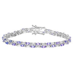 Bracciale A Link con tanzanite taglio marquise 3,19 carati A. Silver