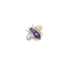 Tanzanite Multi-Gemstone Bee Brooch in 14K Gold Fine Jewelry