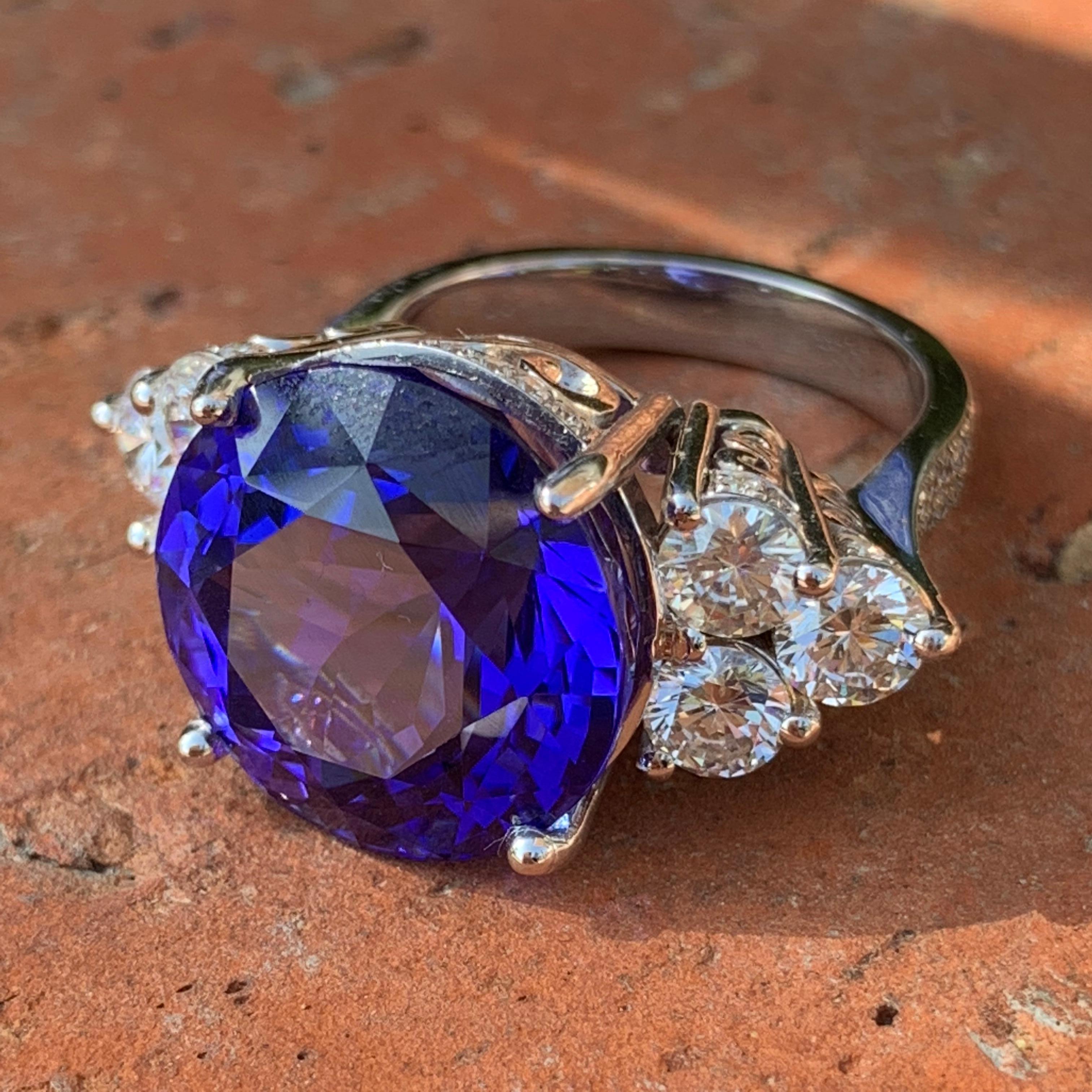 Tanzanite Natural 14.92 Carat Vivid Royal Blue, Block D, Ben Dannie In New Condition For Sale In West Hollywood, CA