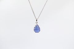 Tanzanite Natural Pendant White Gold Chain Italy, 2020