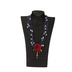 Tanzanite Neckalce Carved Jade Tourmaline 18k Gold