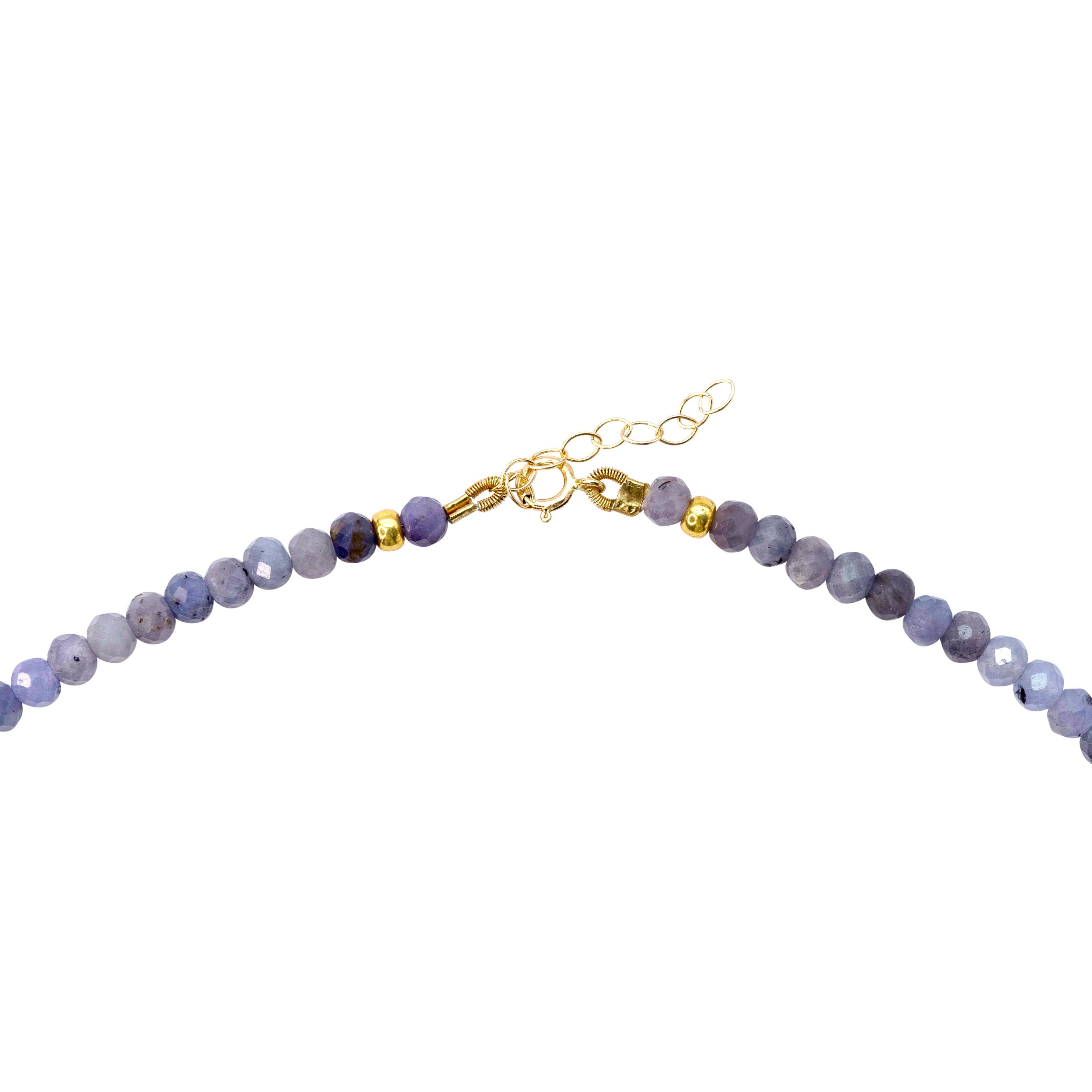 Artisan Tanzanite Necklace 14k Gold -by Bombyx House For Sale