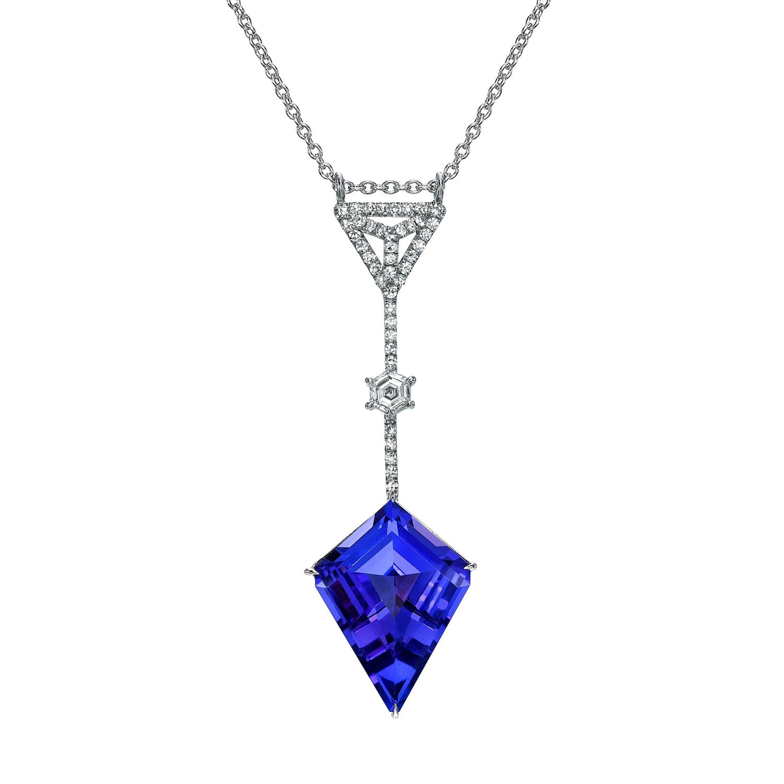 Scudo Collana di tanzanite con scudo da 8,78 carati - 1stdibs Store - Regali di lusso Beverly Hills in vendita