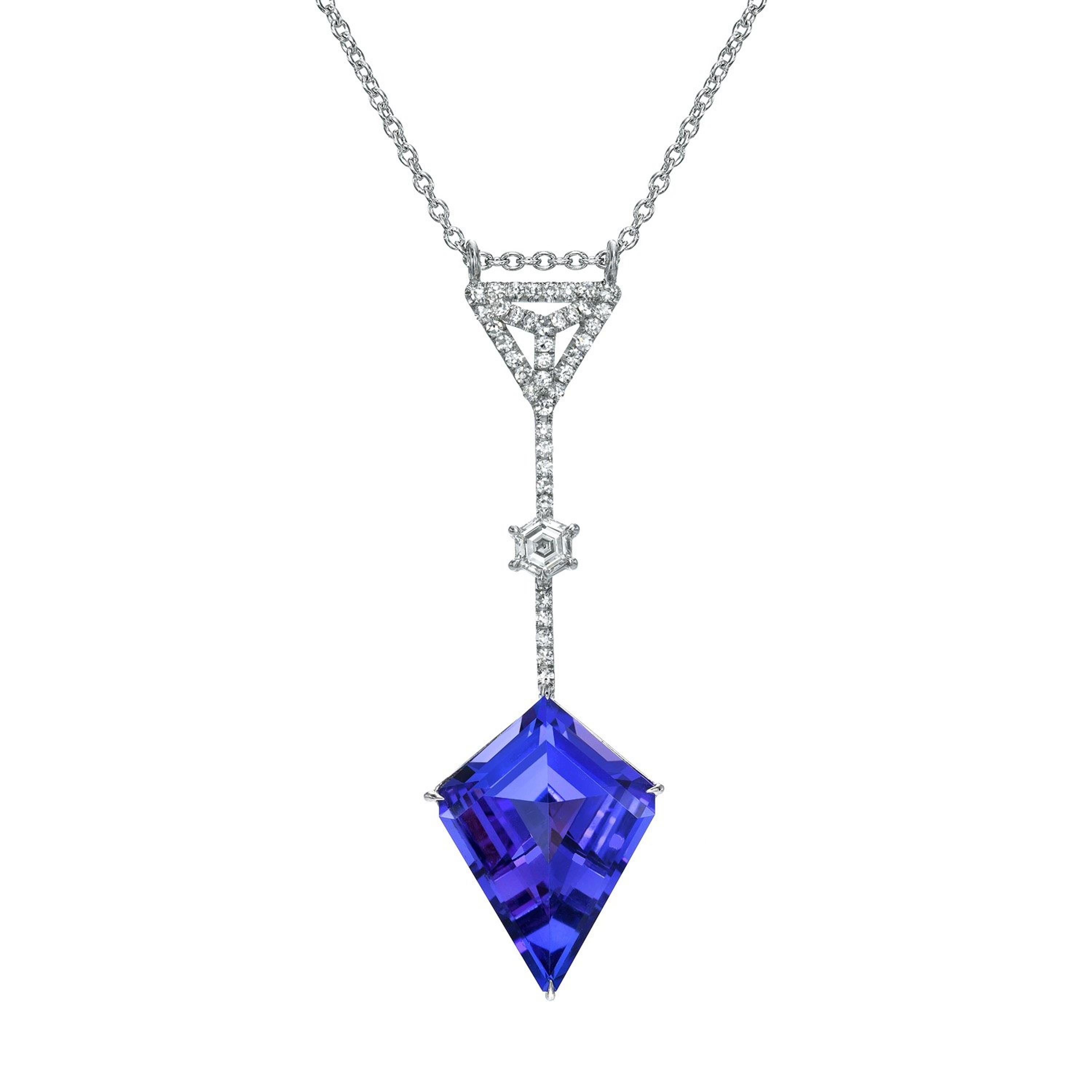 Collana di tanzanite con scudo da 8,78 carati - 1stdibs Store - Regali di lusso Beverly Hills in vendita 1