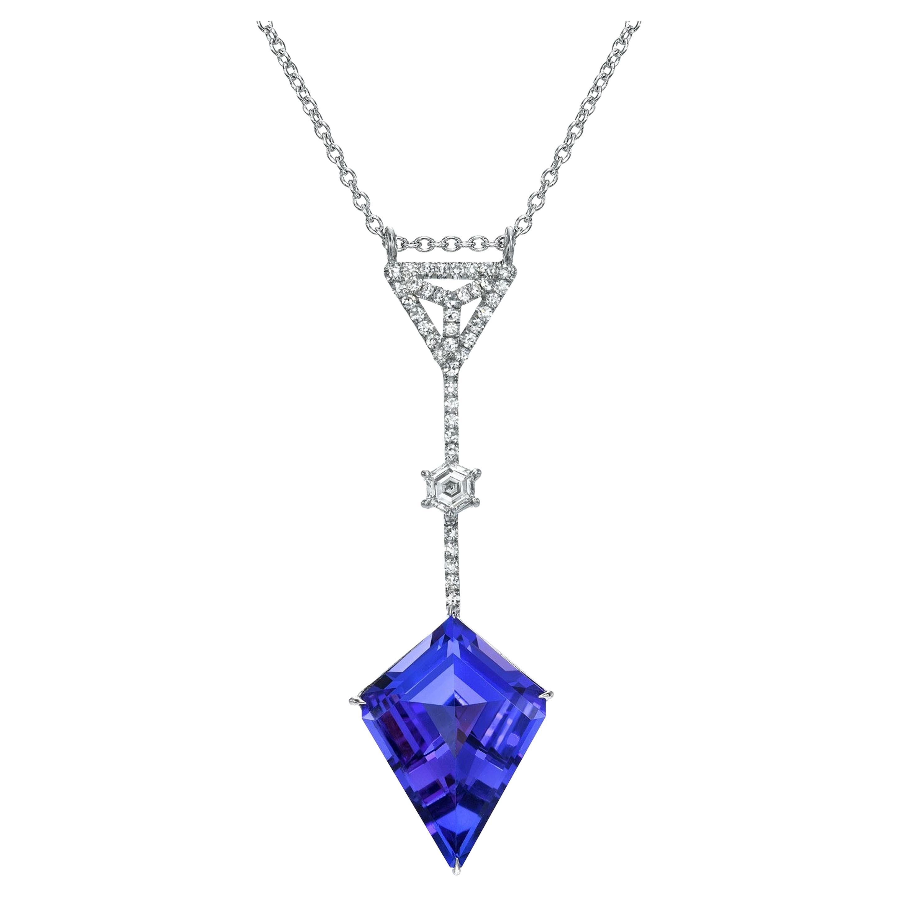 Collana di tanzanite con scudo da 8,78 carati - 1stdibs Store - Regali di lusso Beverly Hills in vendita