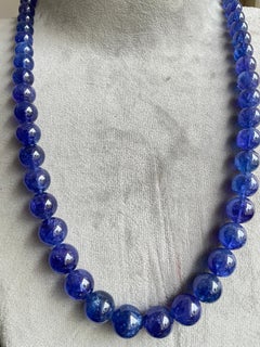 Tanzanite Necklace Gem Quality Rounds Smooth Beads Natural Gemstone