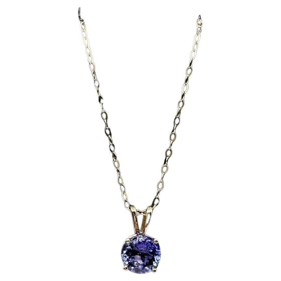 Tanzanite Necklace in 14kt Yellow Gold – 1.67ct, 18in, New
