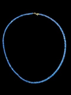 COLLAR DE TANZANITA con ORO DE 14K