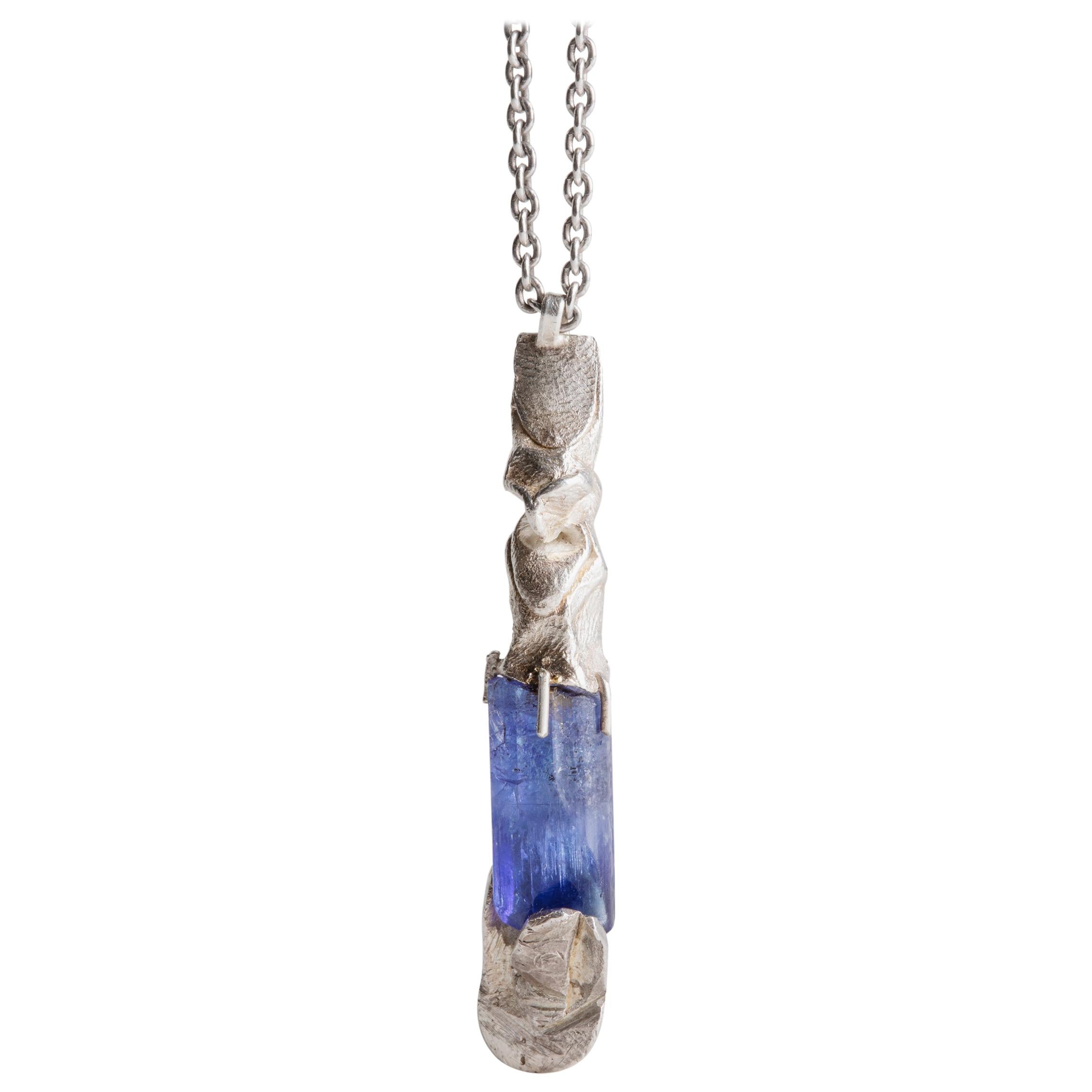 Embirikos Tanzanite Observer in Sterling Silver with Tanzanite Crystal For Sale
