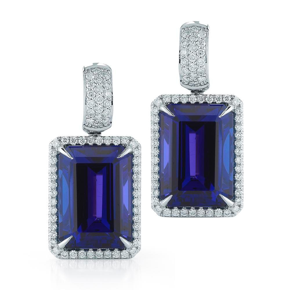 tanzanite and diamond earrings