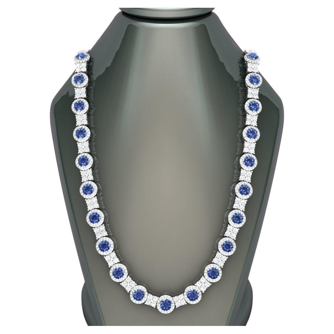 Tanzanite Oval Necklace 925 Sterling Silver Necklace December Birthstone