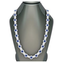 Tanzanite Oval Necklace 925 Sterling Silver Necklace December Birthstone