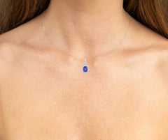 Tanzanite Pendant Necklace Diamonds 2.45 Carats 14K White Gold