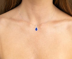 Tanzanite Pendant Necklace Diamonds 3.48 Carats 14K White Gold
