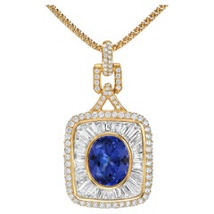 Collier pendentif en tanzanite ovale de 3,67 carats