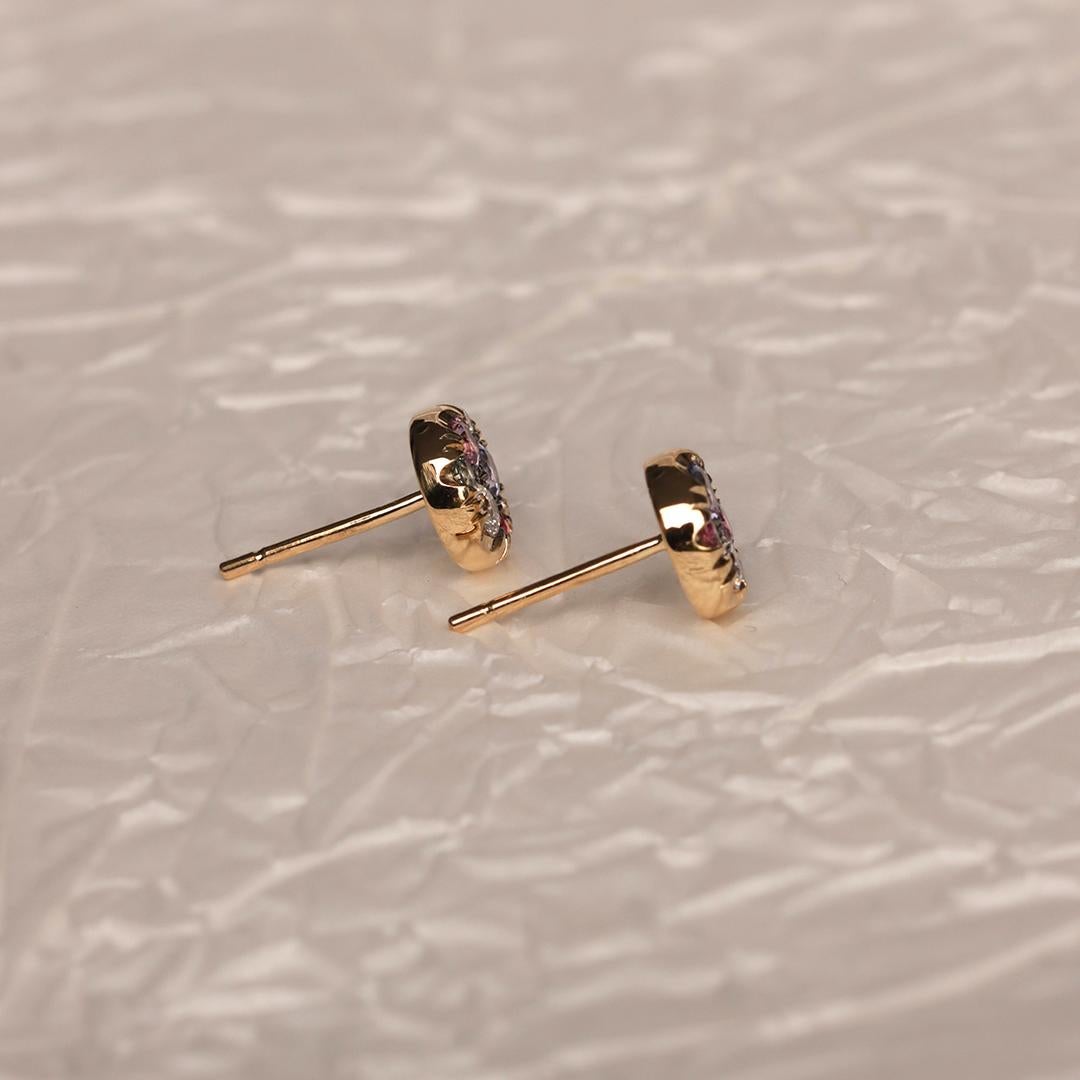 Tanzanite Purple Sapphire Alexandrite Pink Spinel Diamond Stud Earrings For Sale 9