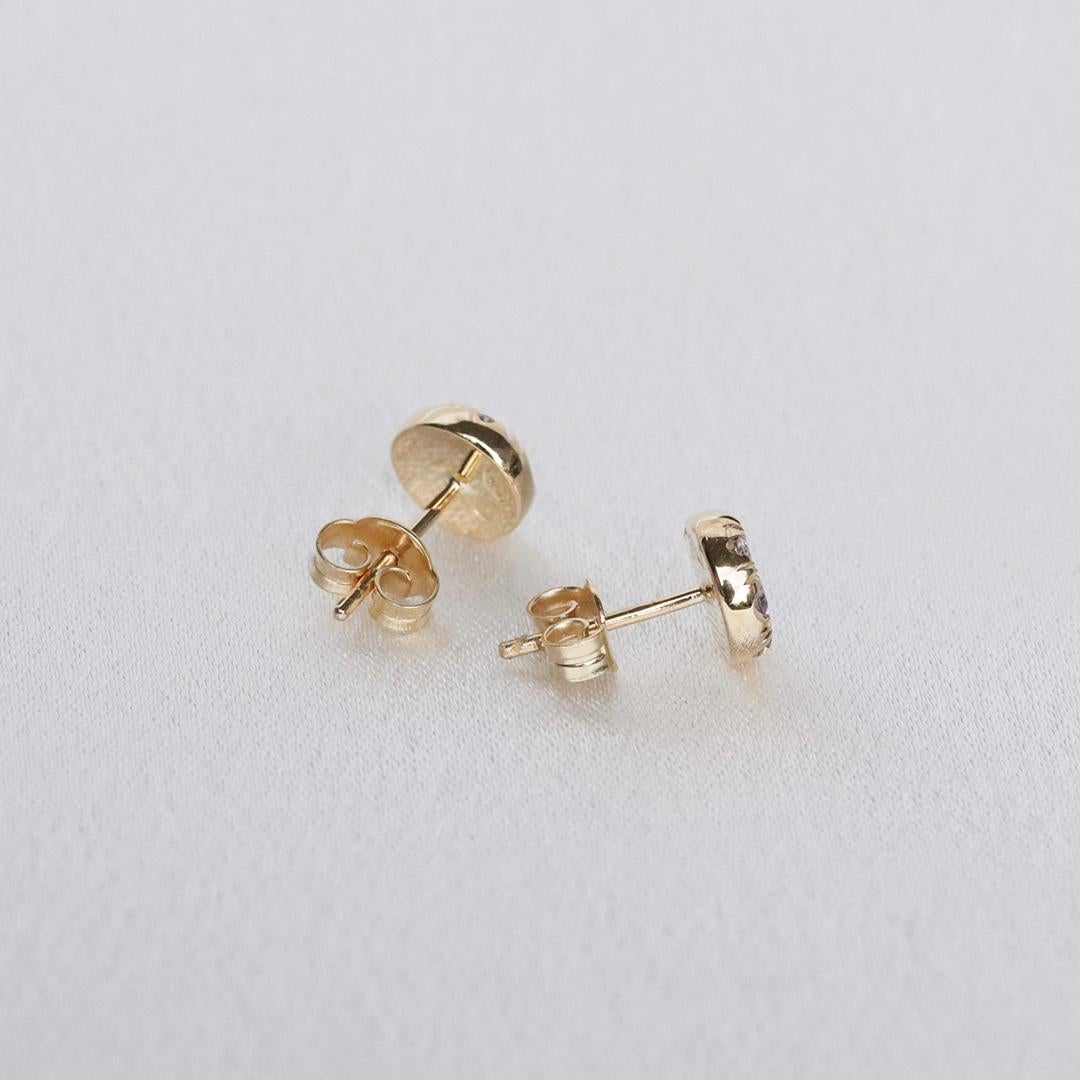 Brilliant Cut Tanzanite Purple Sapphire Alexandrite Pink Spinel Diamond Stud Earrings For Sale