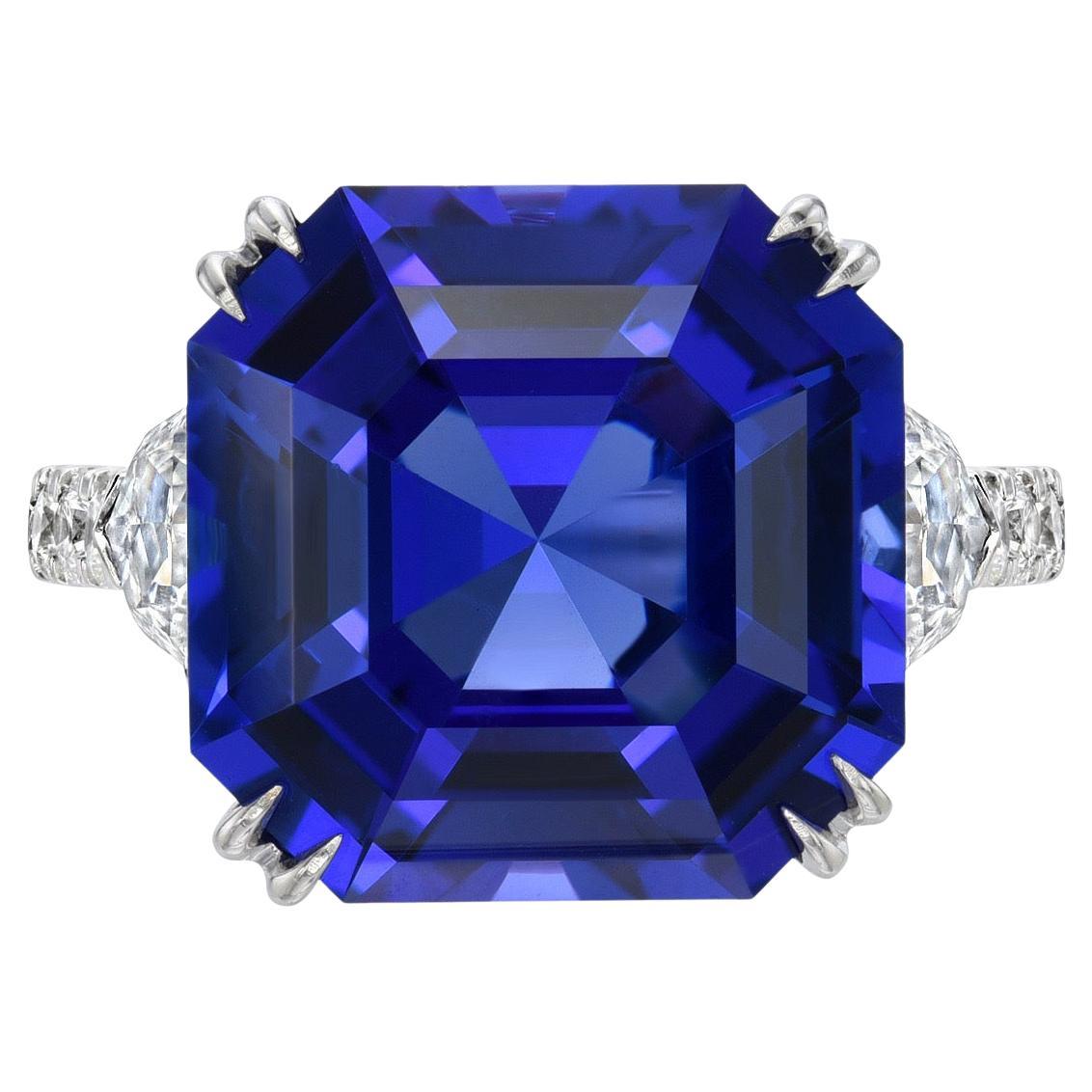 Contemporary Tanzanite Ring 10.41 Carat Square Octagon