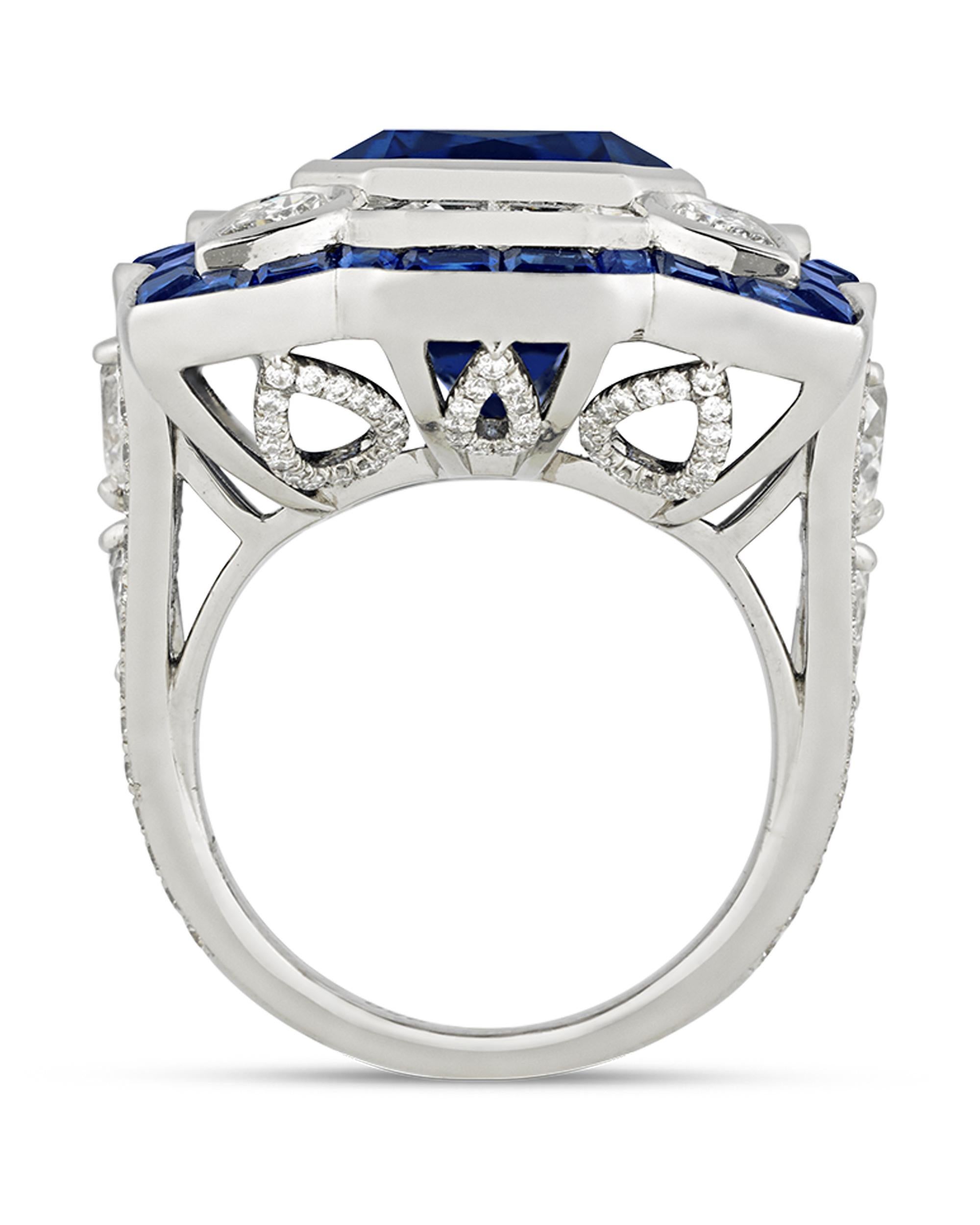 Art Deco Tanzanite Ring, 10.79 Carats For Sale
