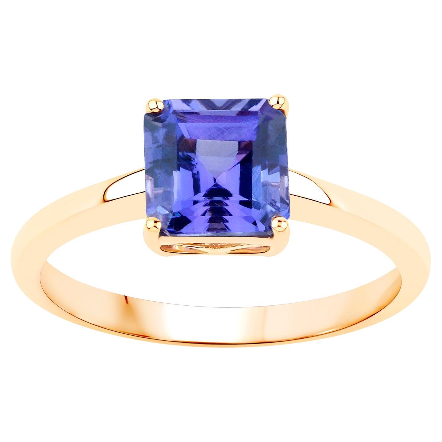 Tanzanite Ring 1.78 Carats 14K Yellow Gold For Sale
