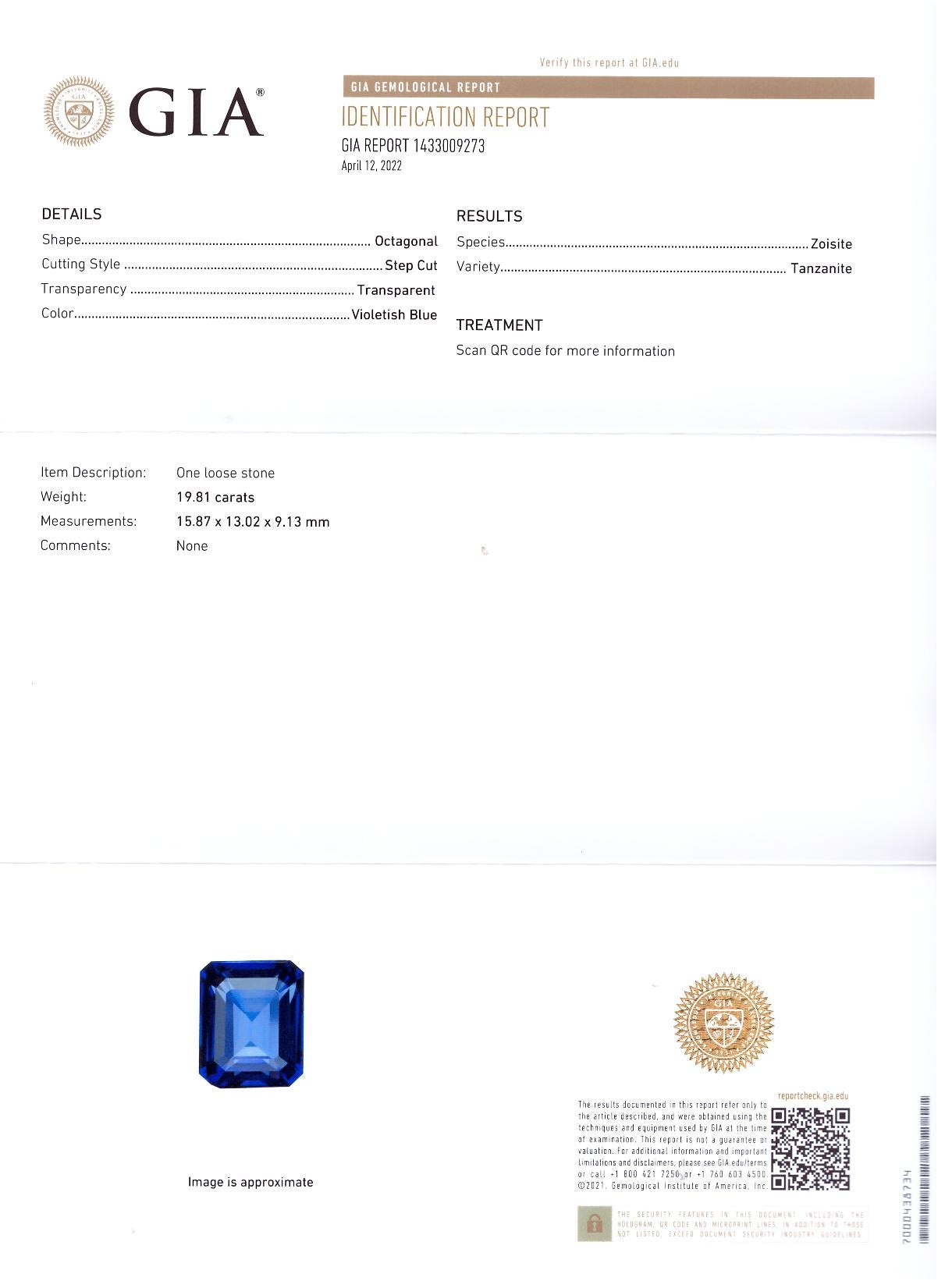 Anello con tanzanite 19,81 carati, con diamanti certificato GIA, oro bianco 18 carati In condizioni Nuovo in vendita a München, DE