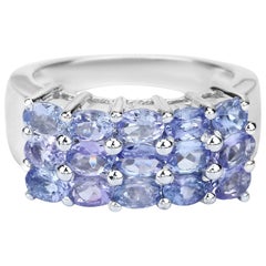 Anello con tanzanite da 2.54 carati in argento sterling