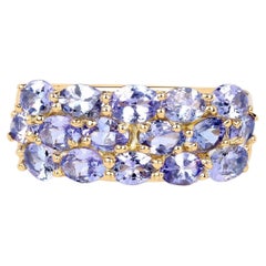 Tanzanite Ring 2.7 Carats Gold Plated Silver