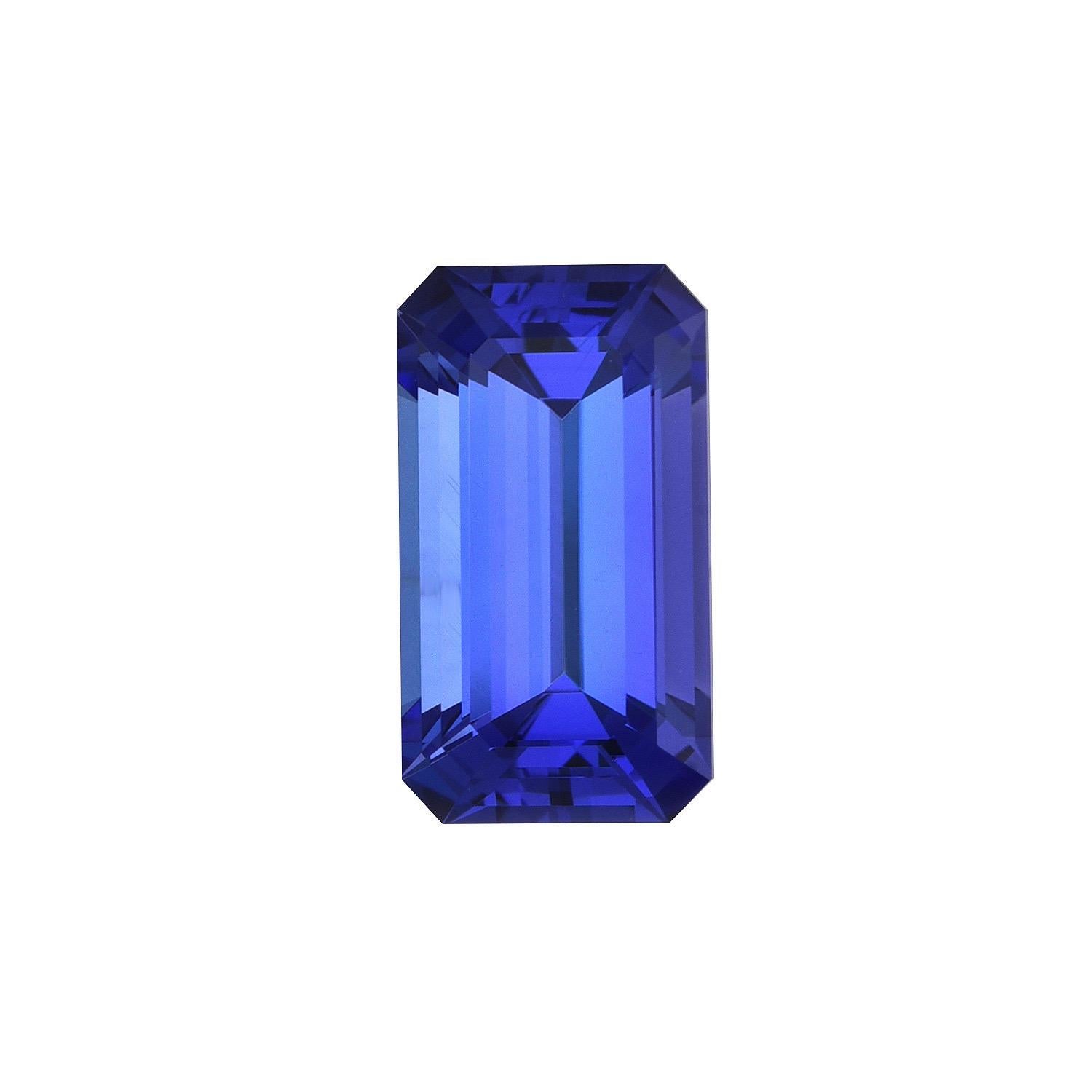 Tanzanite Ring Gem 2.52 Carat Emerald Cut In New Condition For Sale In Beverly Hills, CA