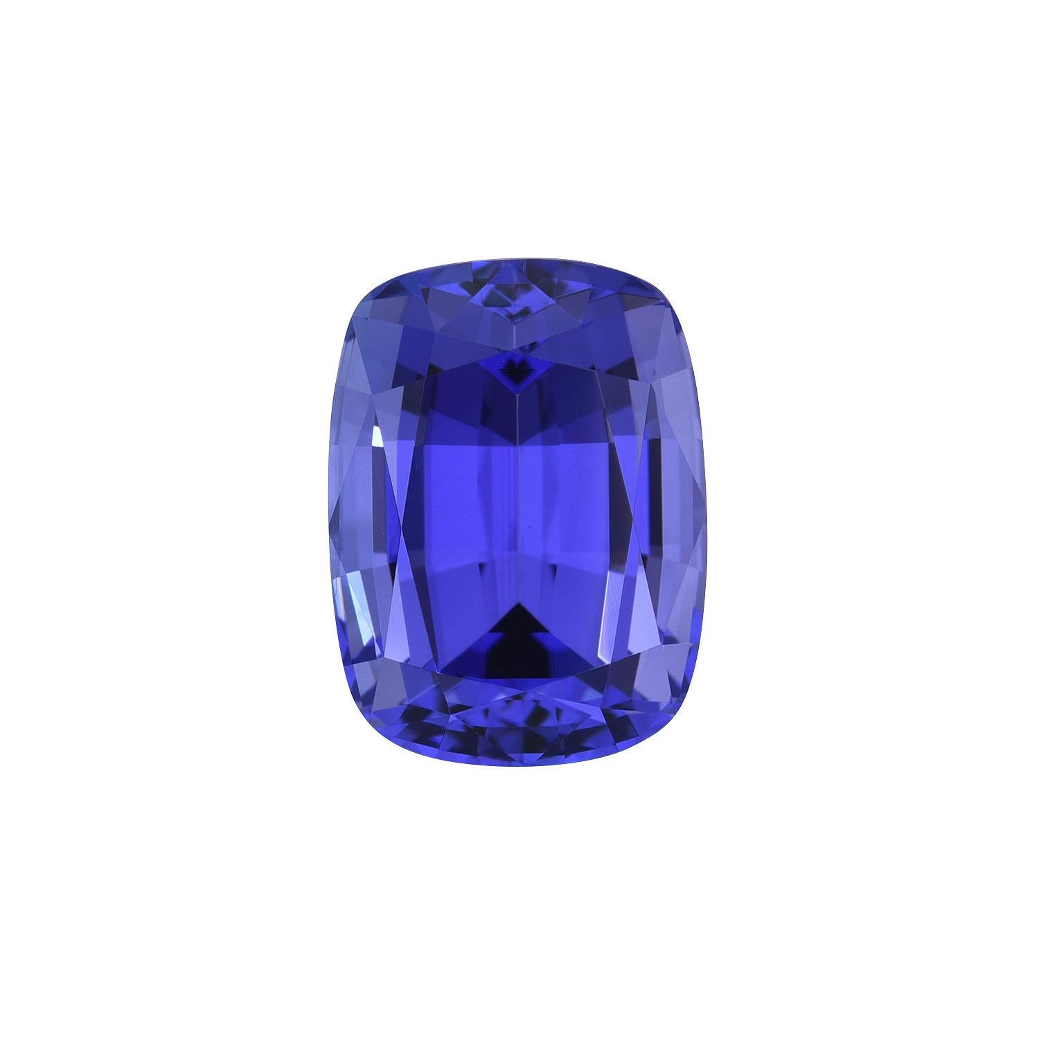 Contemporary Tanzanite Ring Gem 3.07 Carat Cushion Unmounted Loose Gemstone For Sale