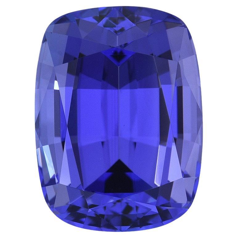 Tanzanite Ring Gem 3.07 Carat Cushion Unmounted Loose Gemstone For Sale