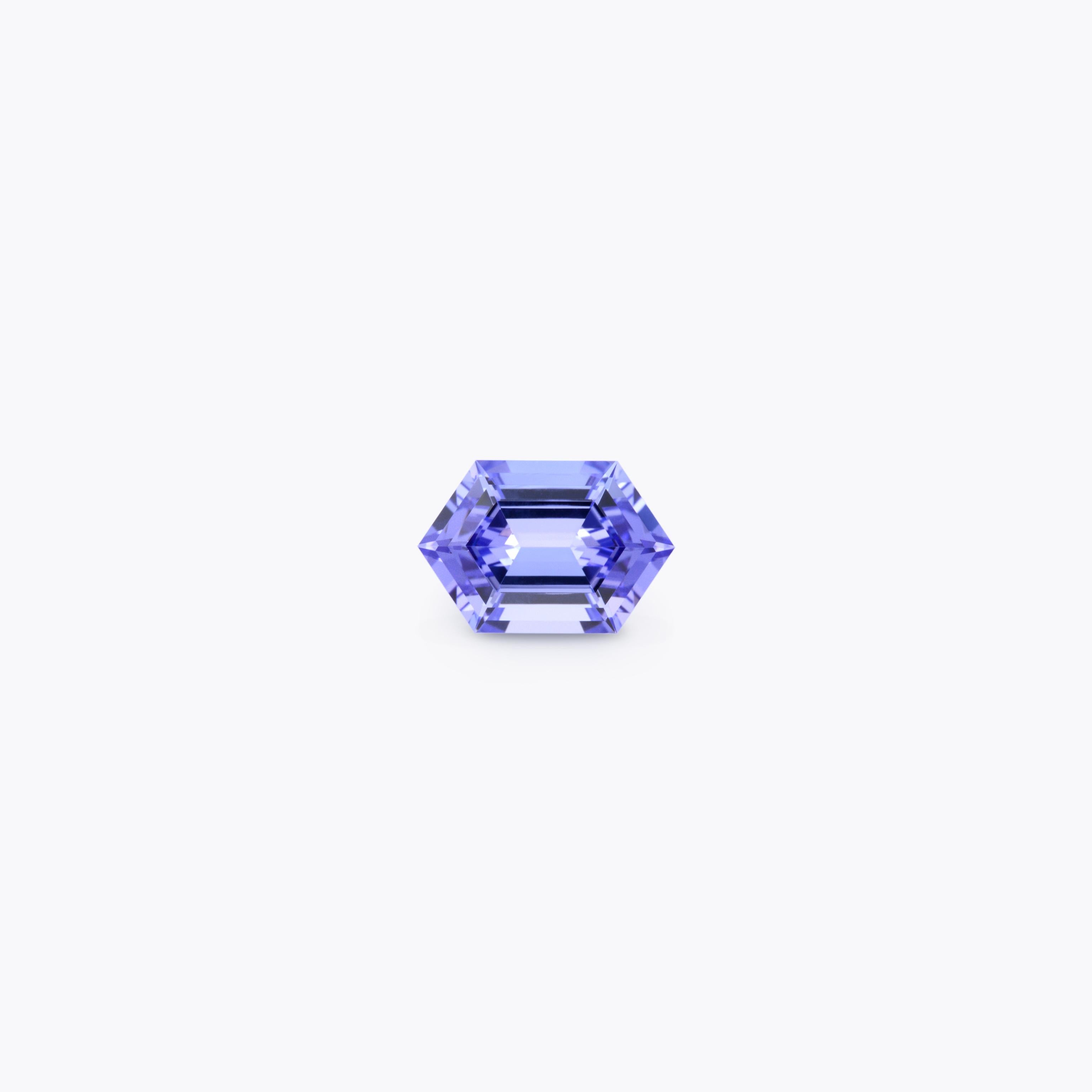 Tansanit 3,21 Karat, länglicher, sechseckiger, loser Edelstein für Ring (Hexagonschliff)