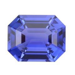 Tanzanite Ring Gem 5.84 Carat Unset Emerald Cut Loose Gemstone