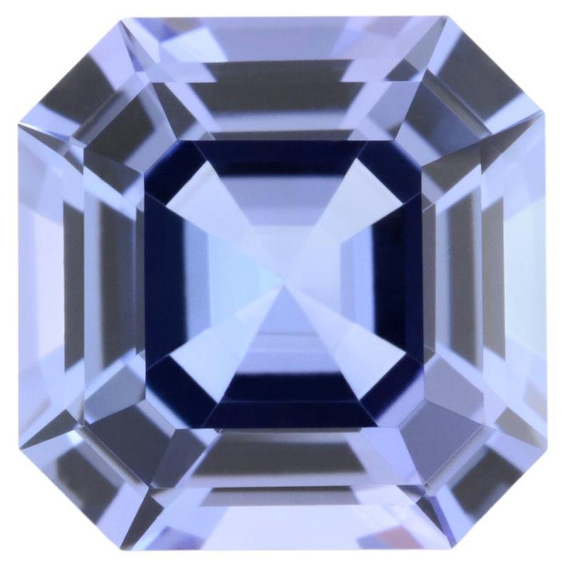 Tanzanite Ring Loose Stone 3.15 Carat Unmounted Asscher Cut For Sale