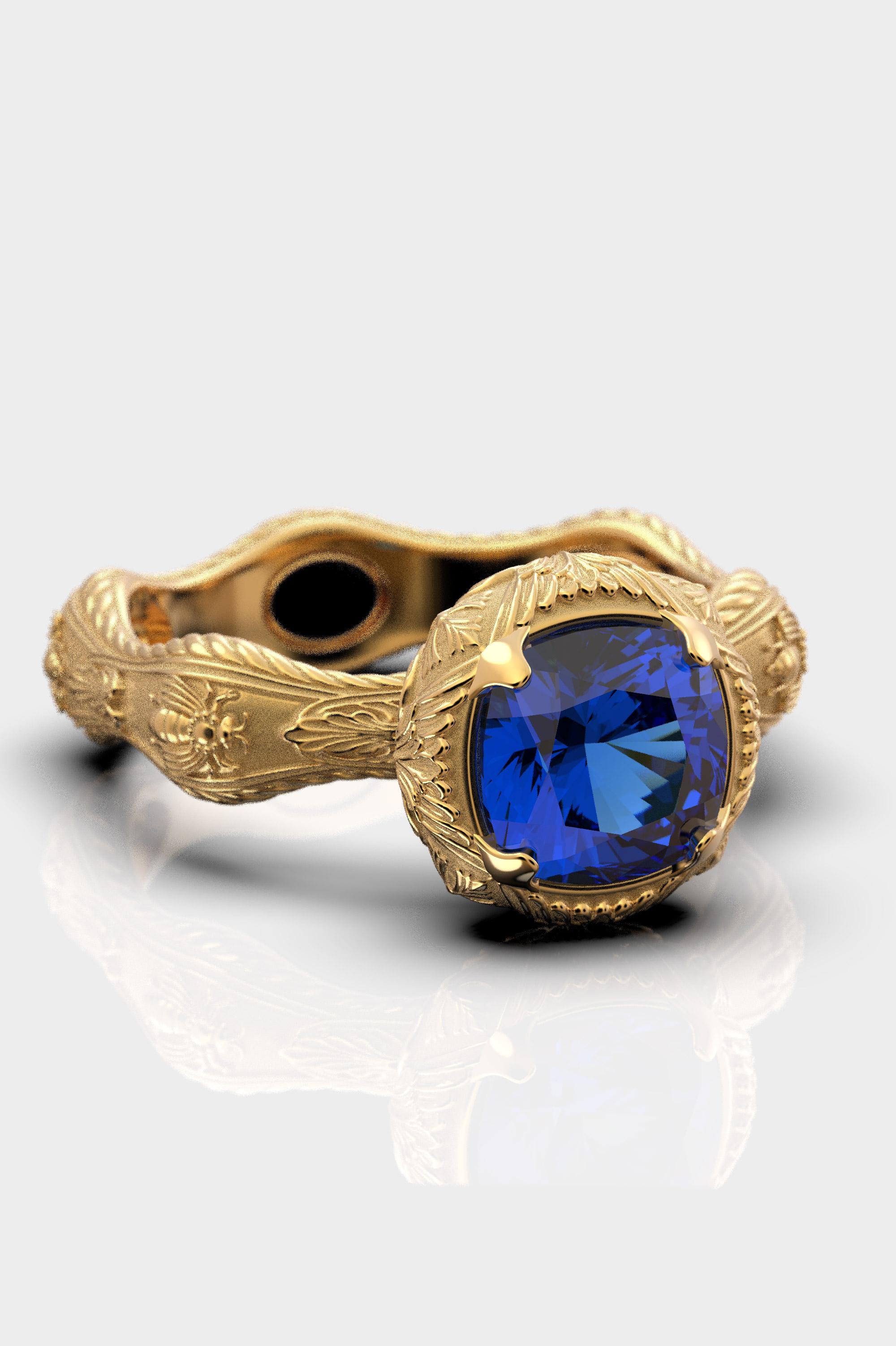 For Sale:  Tanzanite Ring Made In Italy by Oltremare Gioielli in 18k genuine gold 3