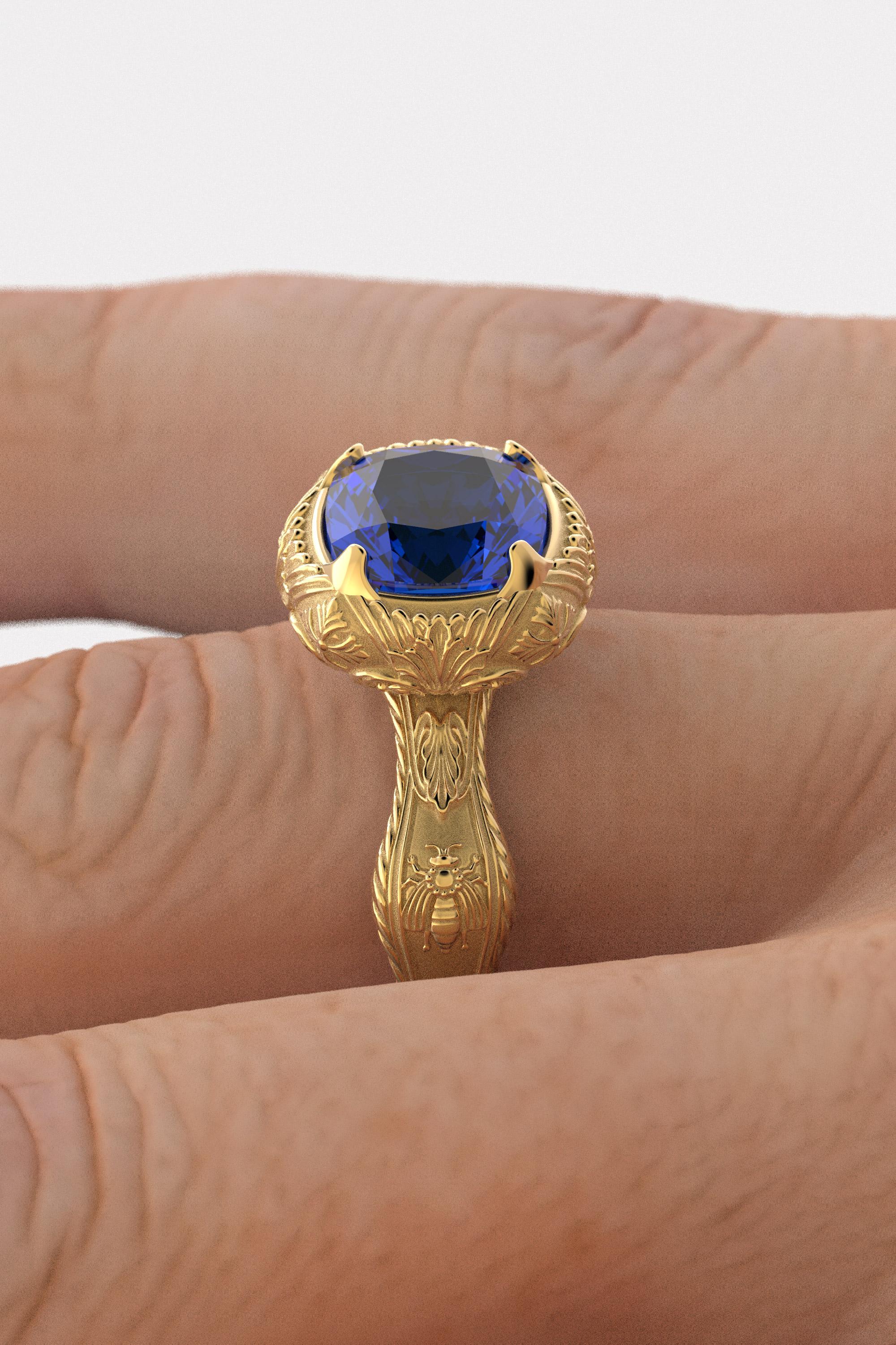 For Sale:  Tanzanite Ring Made In Italy by Oltremare Gioielli in 18k genuine gold 4