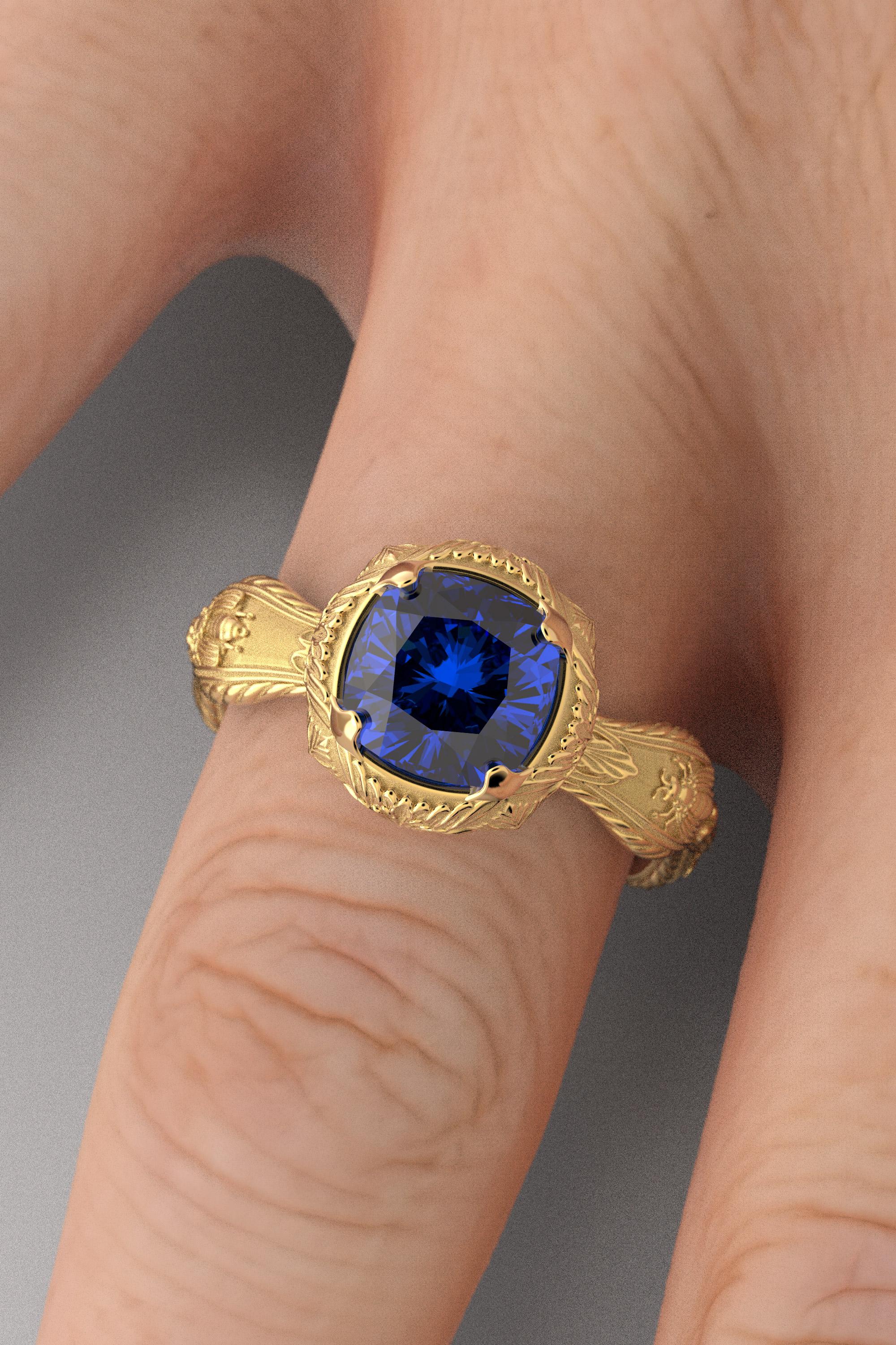 For Sale:  Tanzanite Ring Made In Italy by Oltremare Gioielli in 18k genuine gold 6