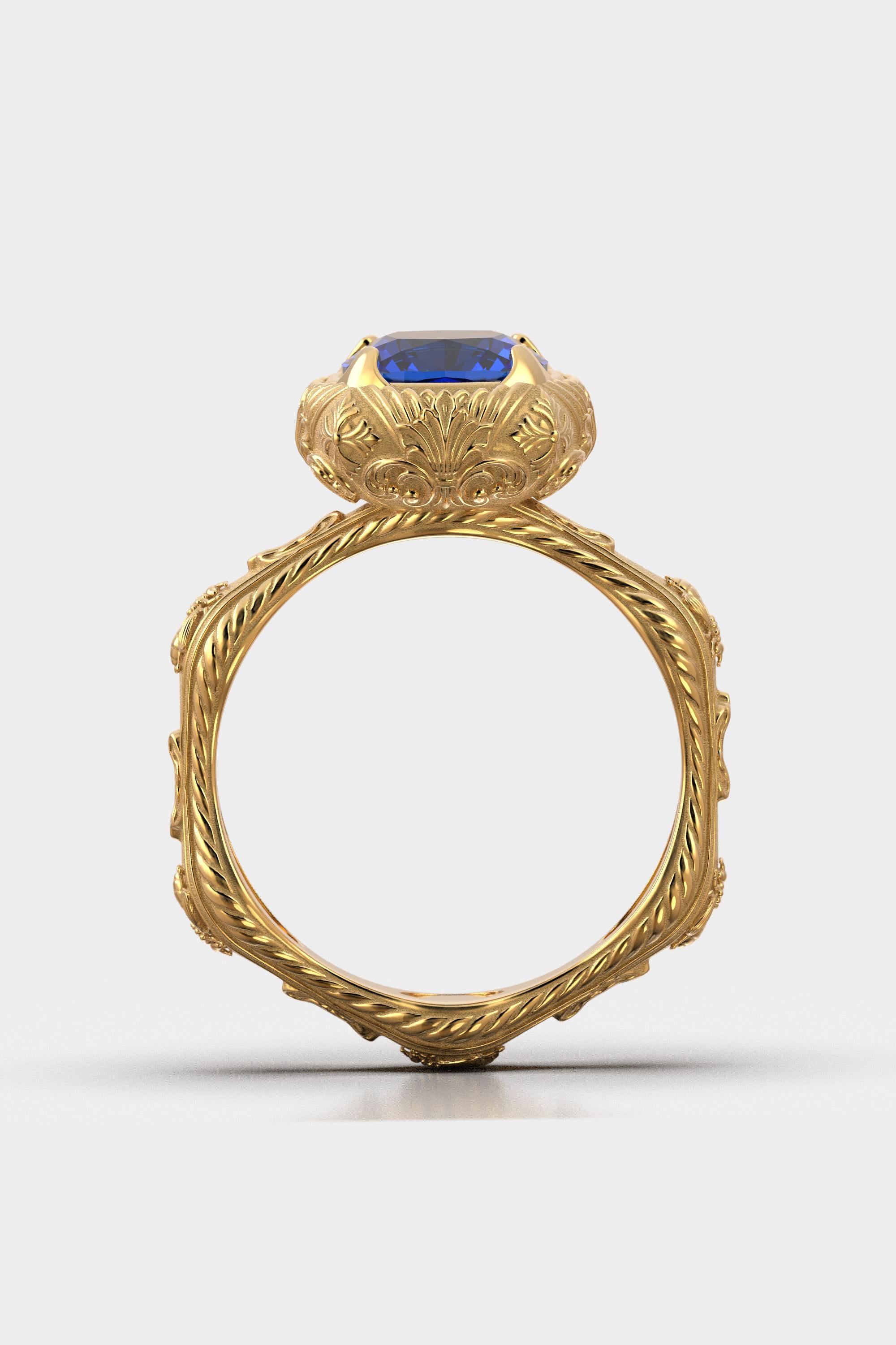 For Sale:  Tanzanite Ring Made In Italy by Oltremare Gioielli in 18k genuine gold 7