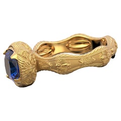 Tanzanite Ring Made In Italy by Oltremare Gioielli in 18k genuine gold