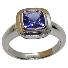 Tanzanite Ring Set in 18 Karat White Gold Settings