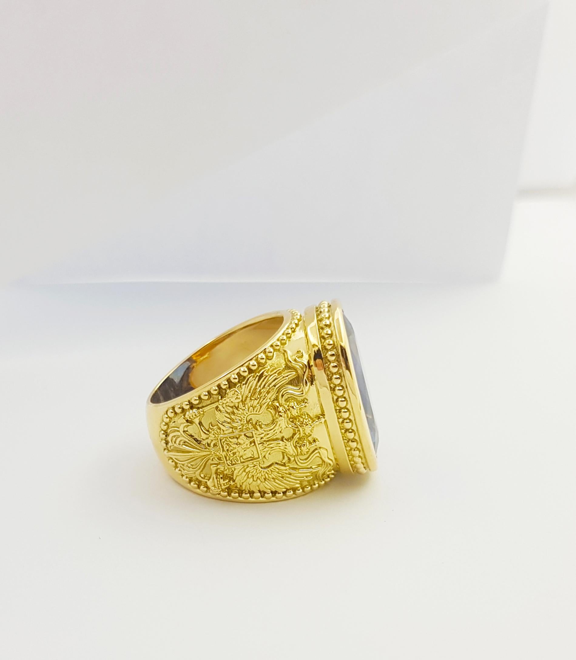 Tanzanite Ring set in 18K Gold Settings For Sale 6