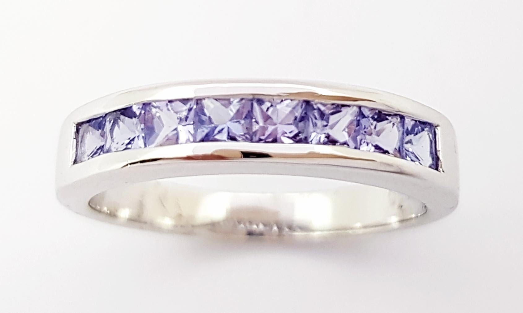 Tansanit-Ring in 18 Karat Weißgold gefasst in Fassungen im Angebot 6
