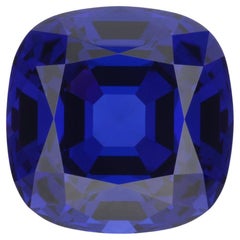 Bague en tanzanite de 56 carats, pierre précieuse taille coussin