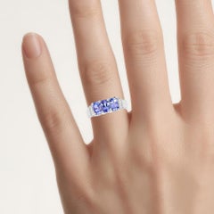 Tanzanite Ring With Diamonds 1.6 Carats Sterling Silver