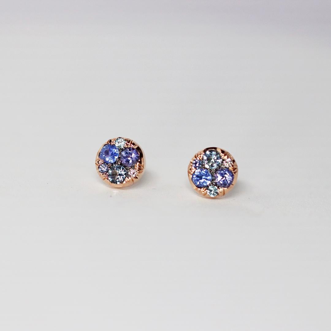 Pendientes de zafiro tanzanita aguamarina turmalina paraiba diamante Contemporáneo en venta