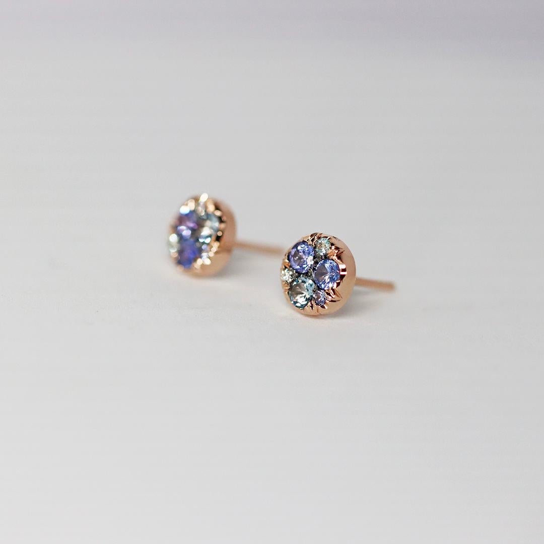 Pendientes de zafiro tanzanita aguamarina turmalina paraiba diamante Corte brillante en venta
