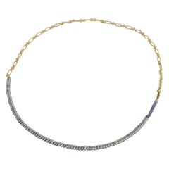Choker-Halskette mit Perlen, Silber Perle Tansanit J Dauphin