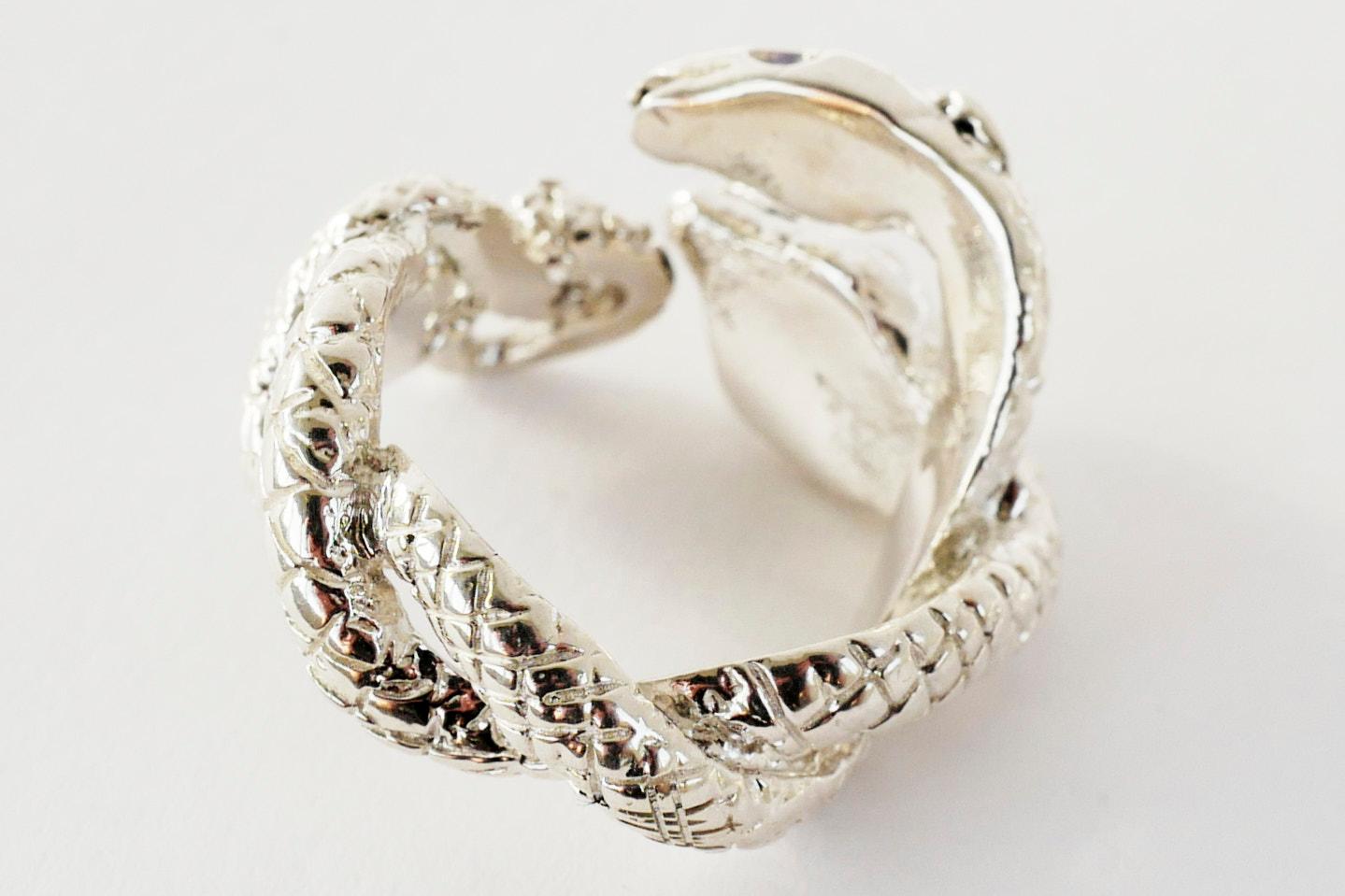 Women's Snake Ring Lilac Tanzanite Bronze Onesize J Dauphin For Sale